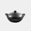 Afbeelding laden in Galerijviewer, Black Pottery Pan Laag met deksel | 2 maten