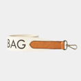 Load image into Gallery viewer, Shoulder Cavas logo strap white & cognac classic leather