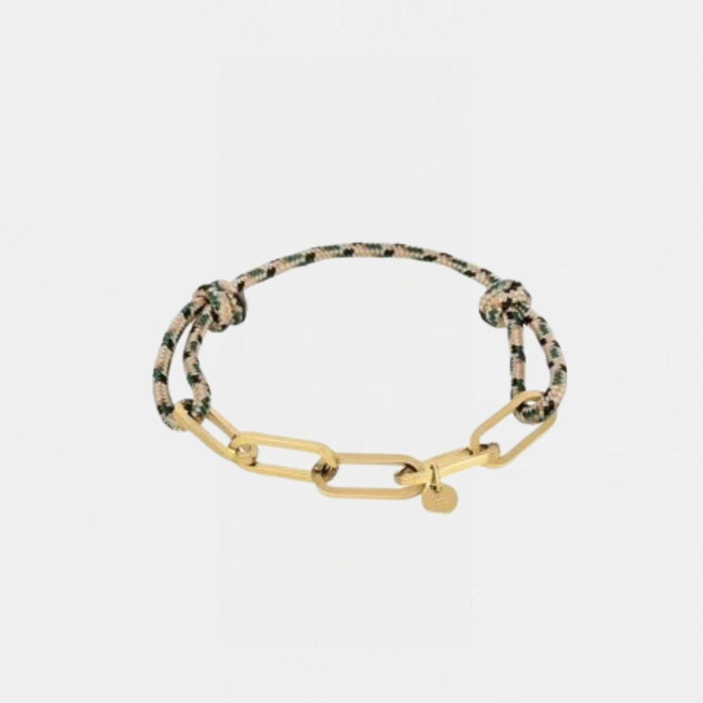 Armband met touw en gouden schakels / Forest