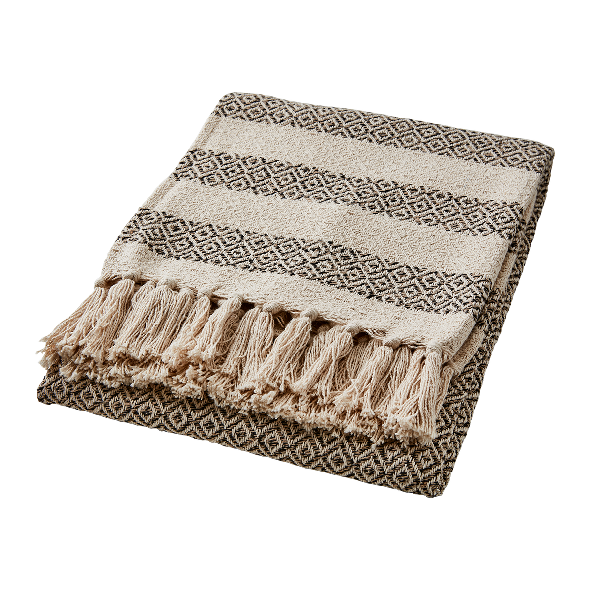 ANNA Blanket, Beige/black
