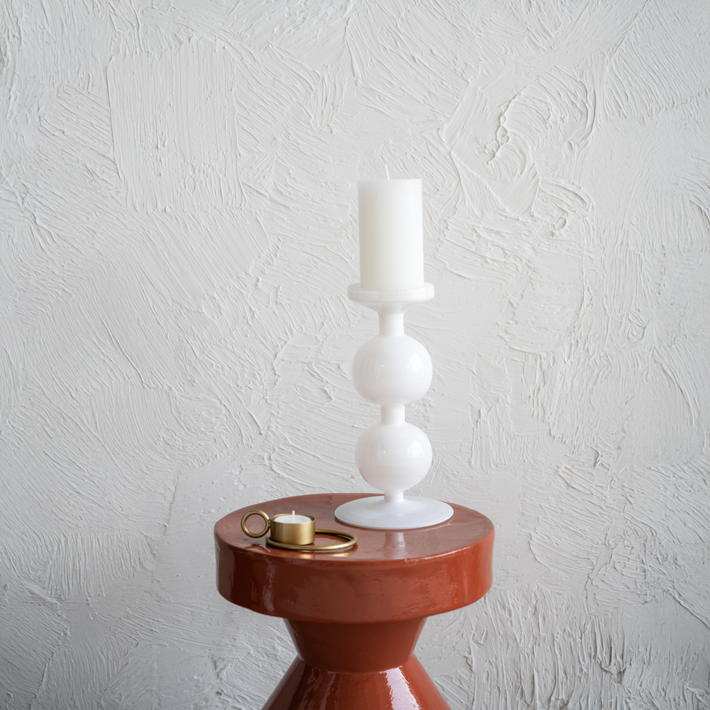 Kaarsenhouder gerecycled glas Bol, 25cm
