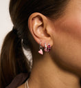 Load image into Gallery viewer, Single Rose Heart Beat Ring Earring
