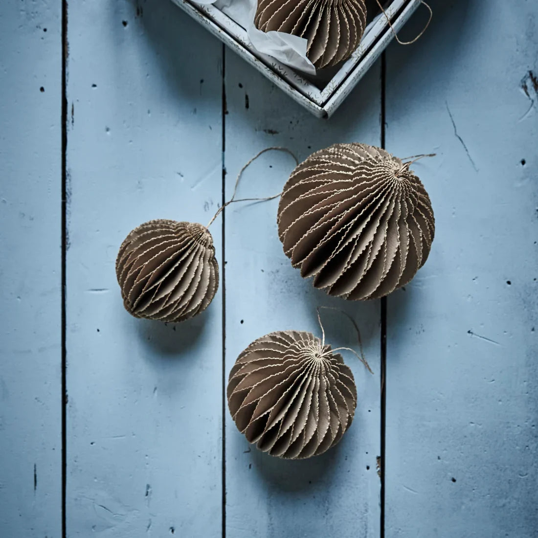 Papieren Kerstbal | Brown/Golden