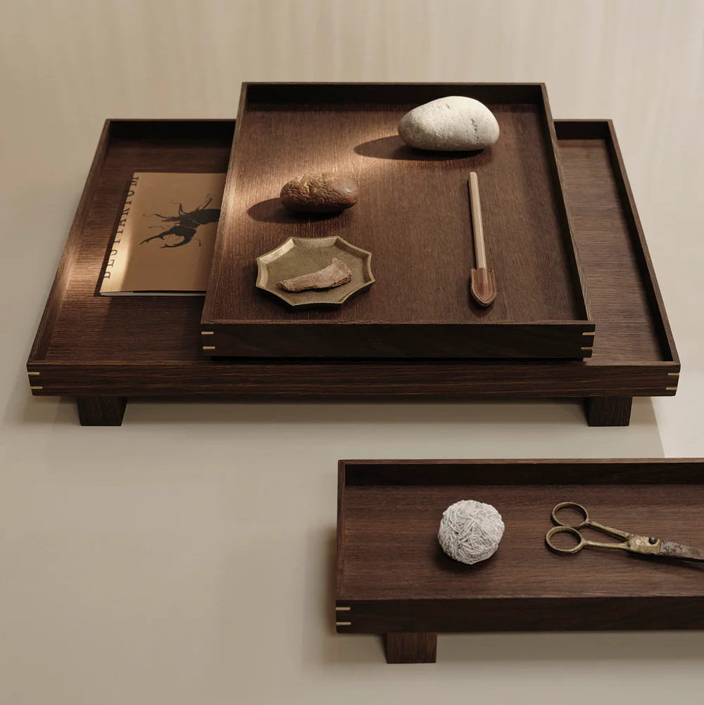 Smoked Oak Wooden Tray - Small