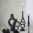 Afbeelding laden in Galerijviewer, Kaarsenhouder Zwart Organisch