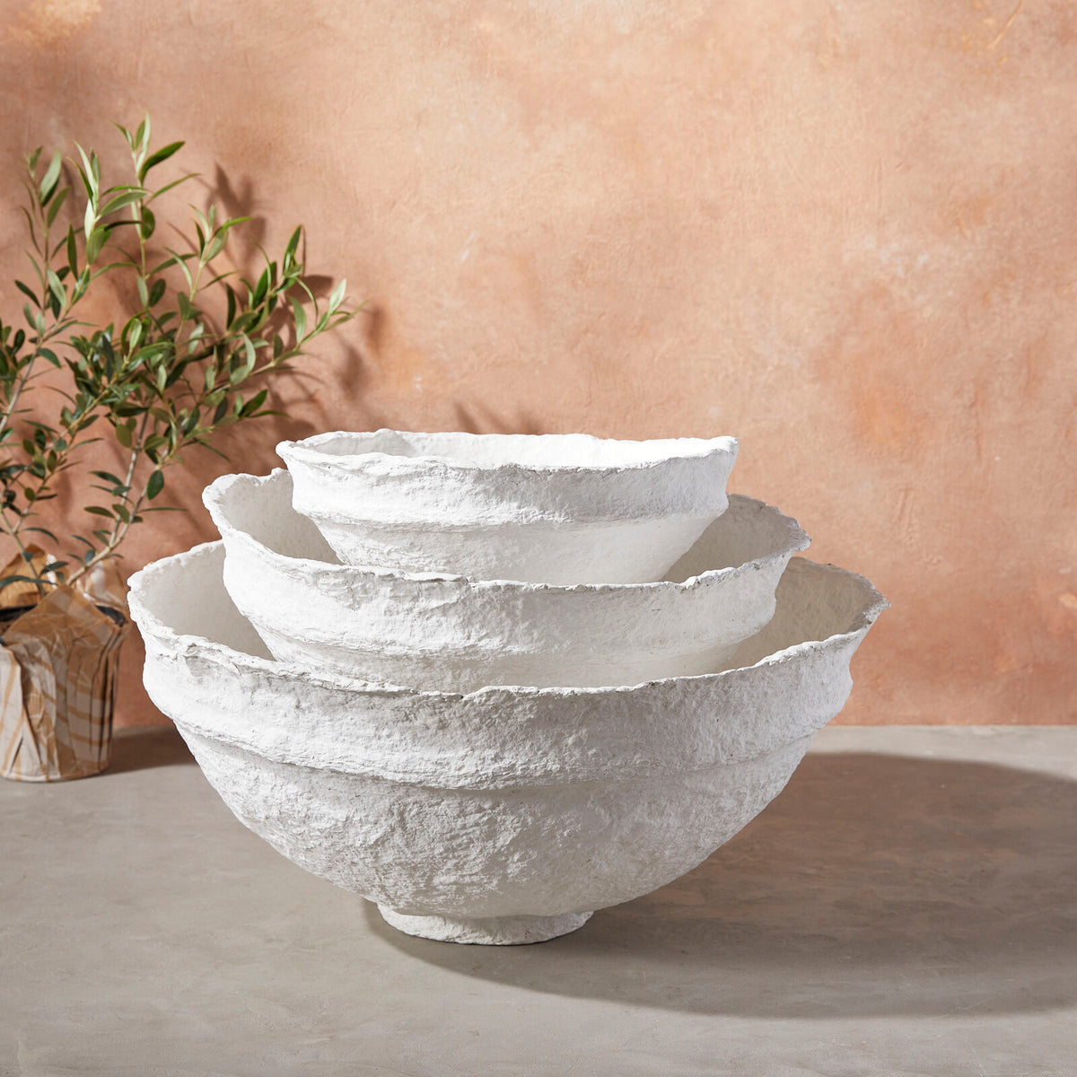 Koi Papier Maché Schalen | WHITE