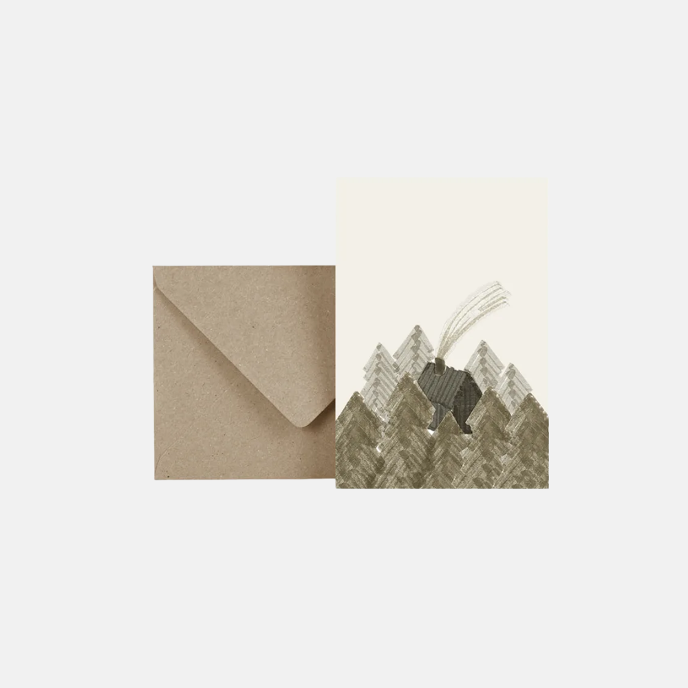 Cabin in forest - Postcard