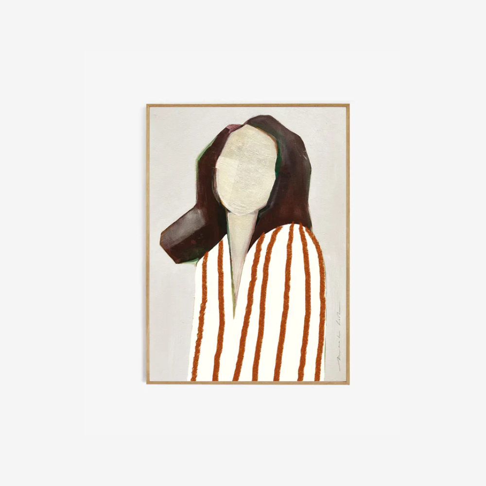 Poster - lady in stripes (orange)