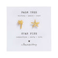 Load image into Gallery viewer, BROOCH SET PALM TREE | STARFISH