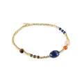 Afbeelding laden in Galerijviewer, Amuse Lapis lazuli gemstone mix bracelet gold chain