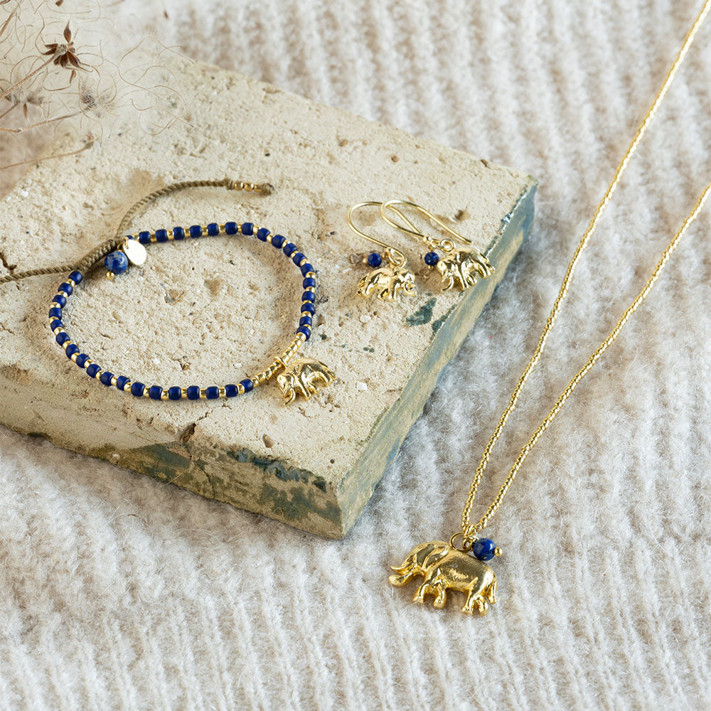 Paradise Lapis lazuli necklace gold chain