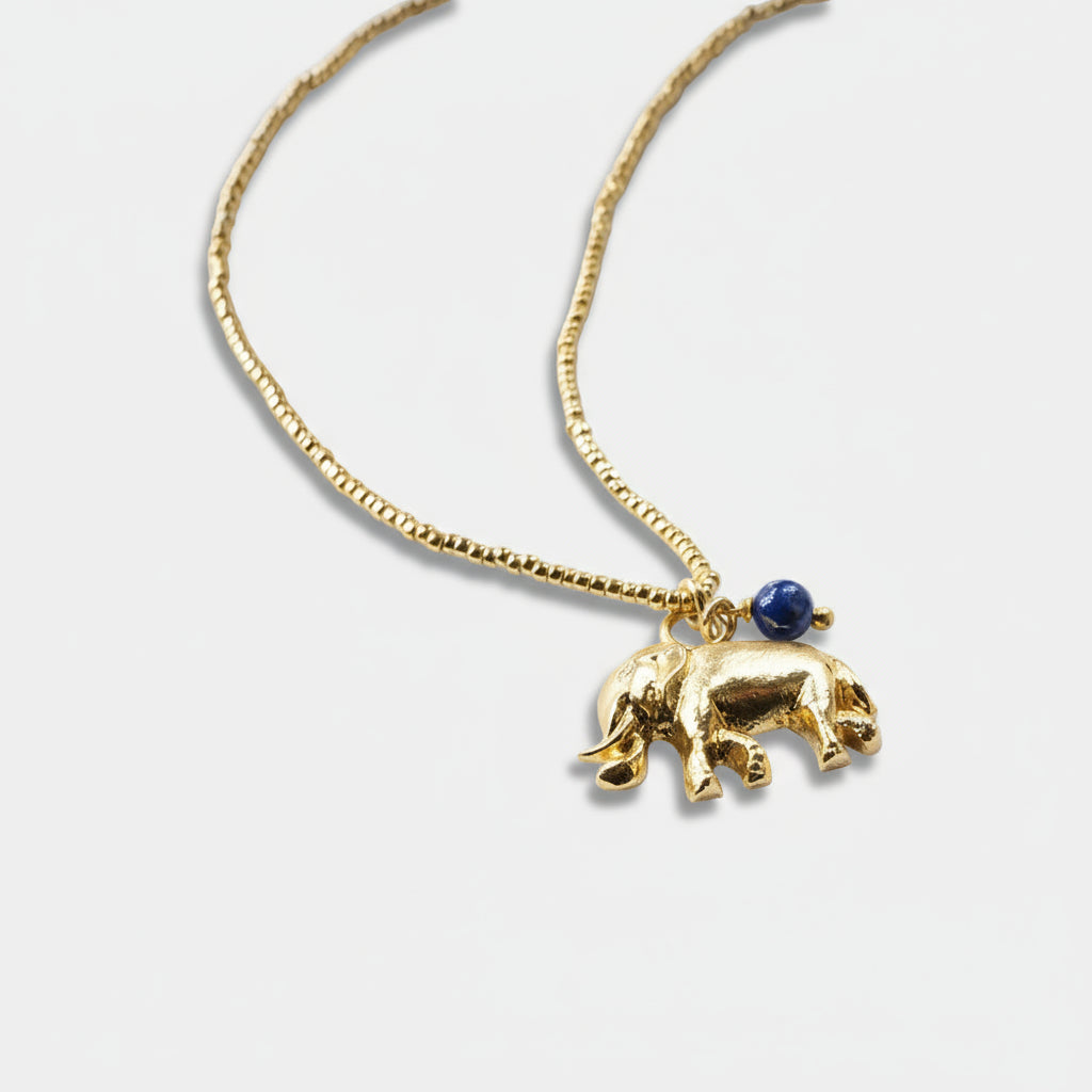 Paradise Lapis lazuli necklace gold chain