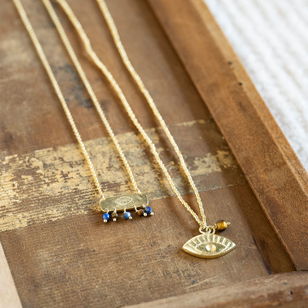 Paradise Tiger Eye necklace gold chain