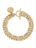 Load image into Gallery viewer, Dubbele schakelarmband met grote munt
