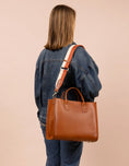 Load image into Gallery viewer, Stripe Webbing Strap Classic Leather