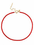 Load image into Gallery viewer, Fijne edelsteen ketting / burnt orange