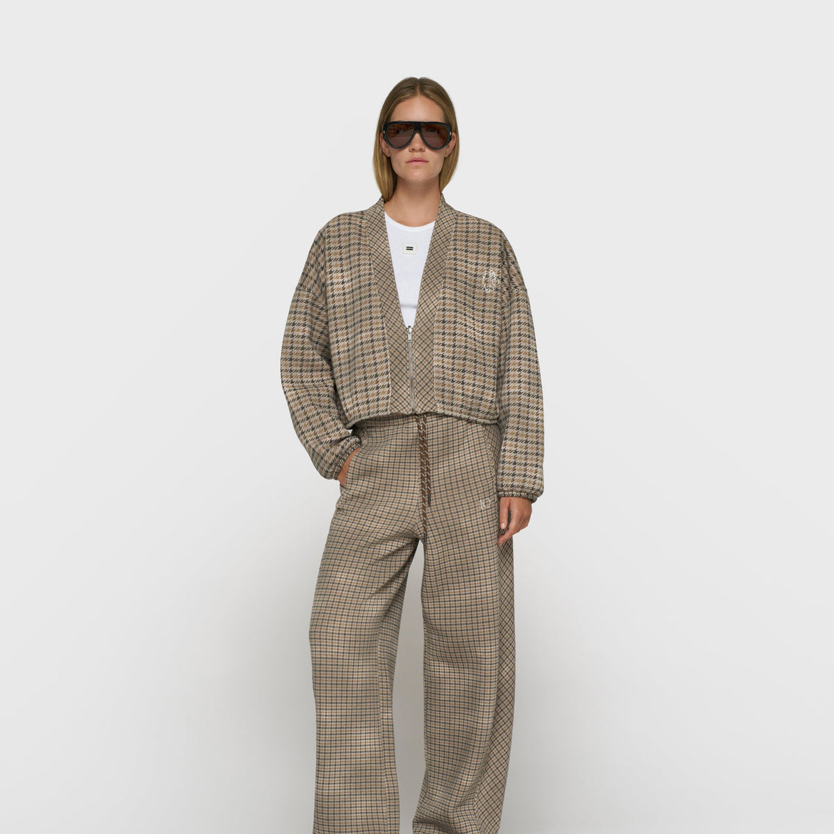 check cardigan reversible