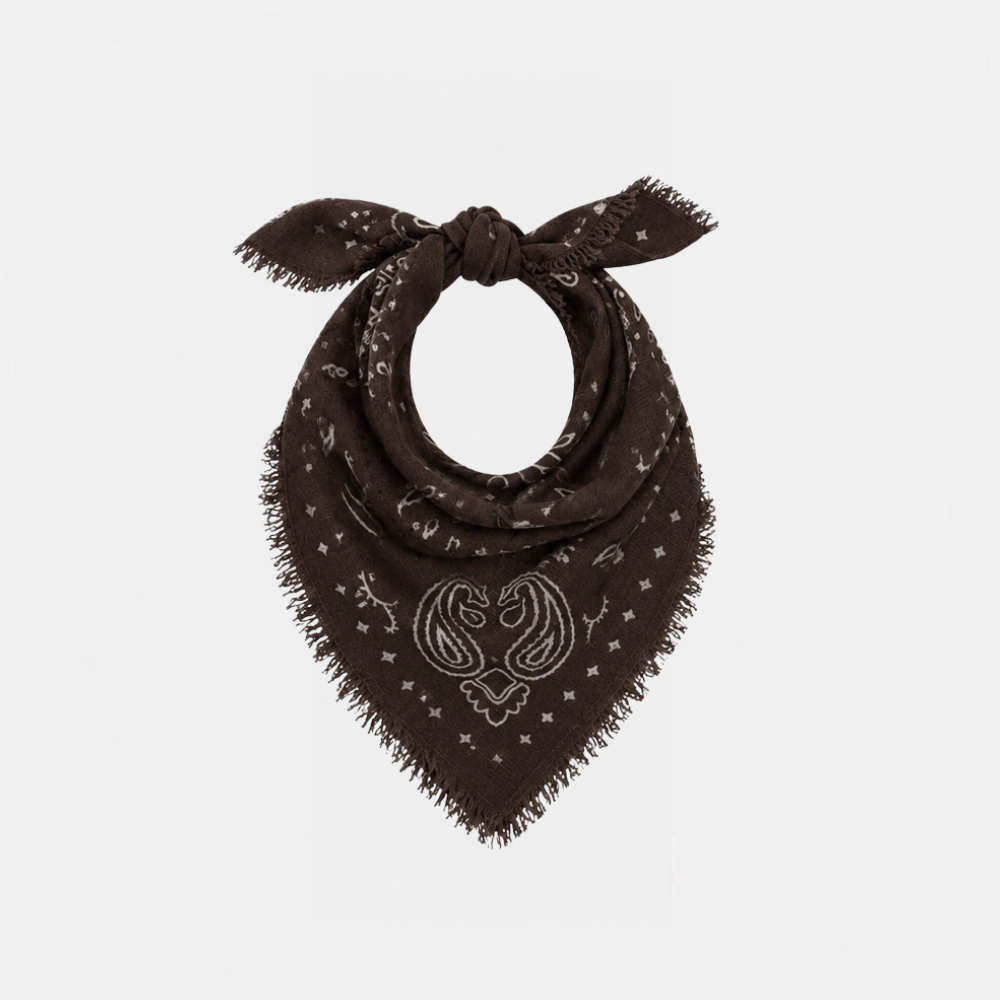 Brown bandana scarf 100% cashmere