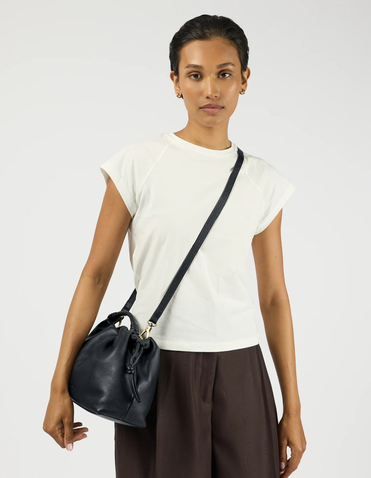 Kiki Midi Black Soft Grain Leather