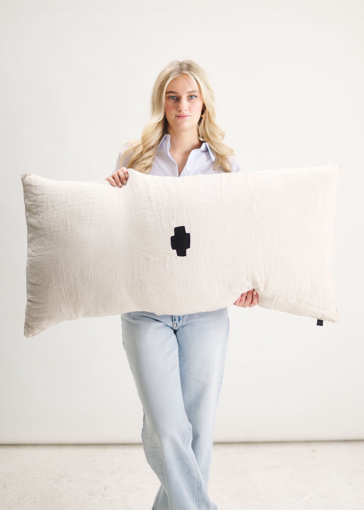 Kussenhoes Zand Cross Zwart