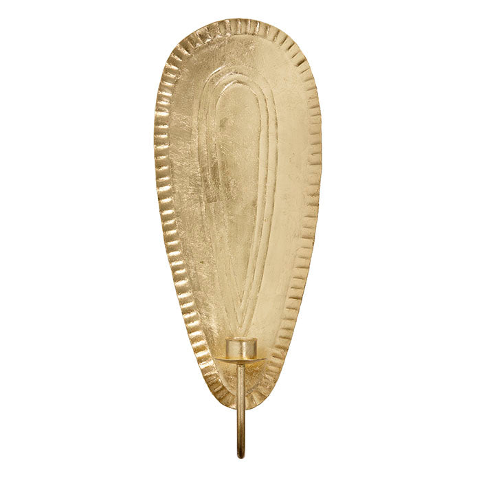 Wall Light Grooved Edge Tapered H34cm Golden - gouden wandkandelaar van Bungalow Denmark