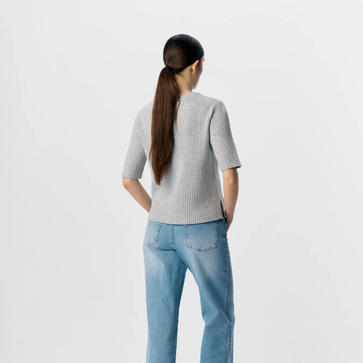OBJELVA 2/4 RE O-NECK KNIT NOOS