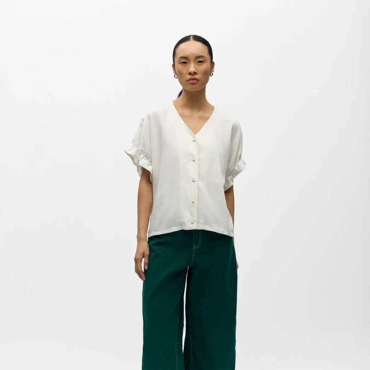 OBJFRAME 2/4 V-NECK RE TOP NOOS