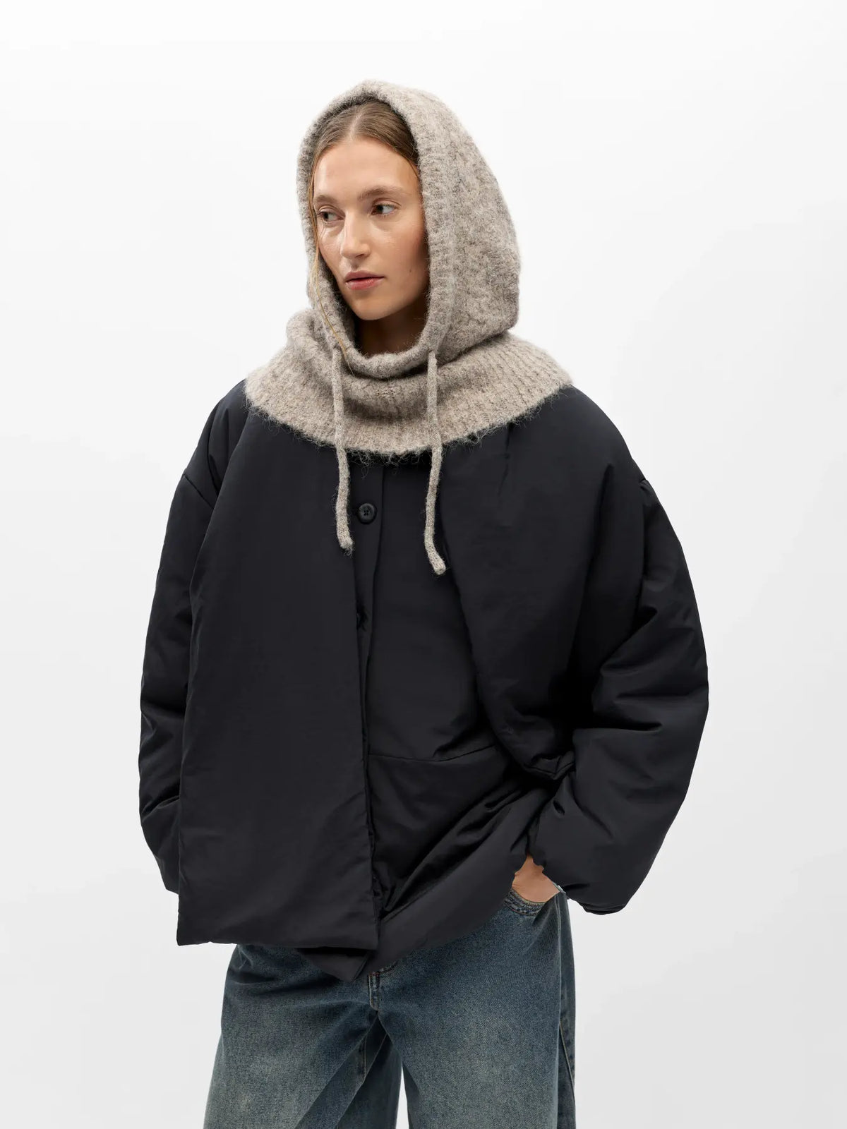OBJMILU CABLE KNIT BALACLAVA NOOS