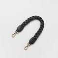 Afbeelding laden in Galerijviewer, Braided Shoulder Strap - Black Soft Grain Leather
