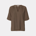 Afbeelding laden in Galerijviewer, SLWVIVA 2/4 V-NECK LINEN BLEND TOP NOOS