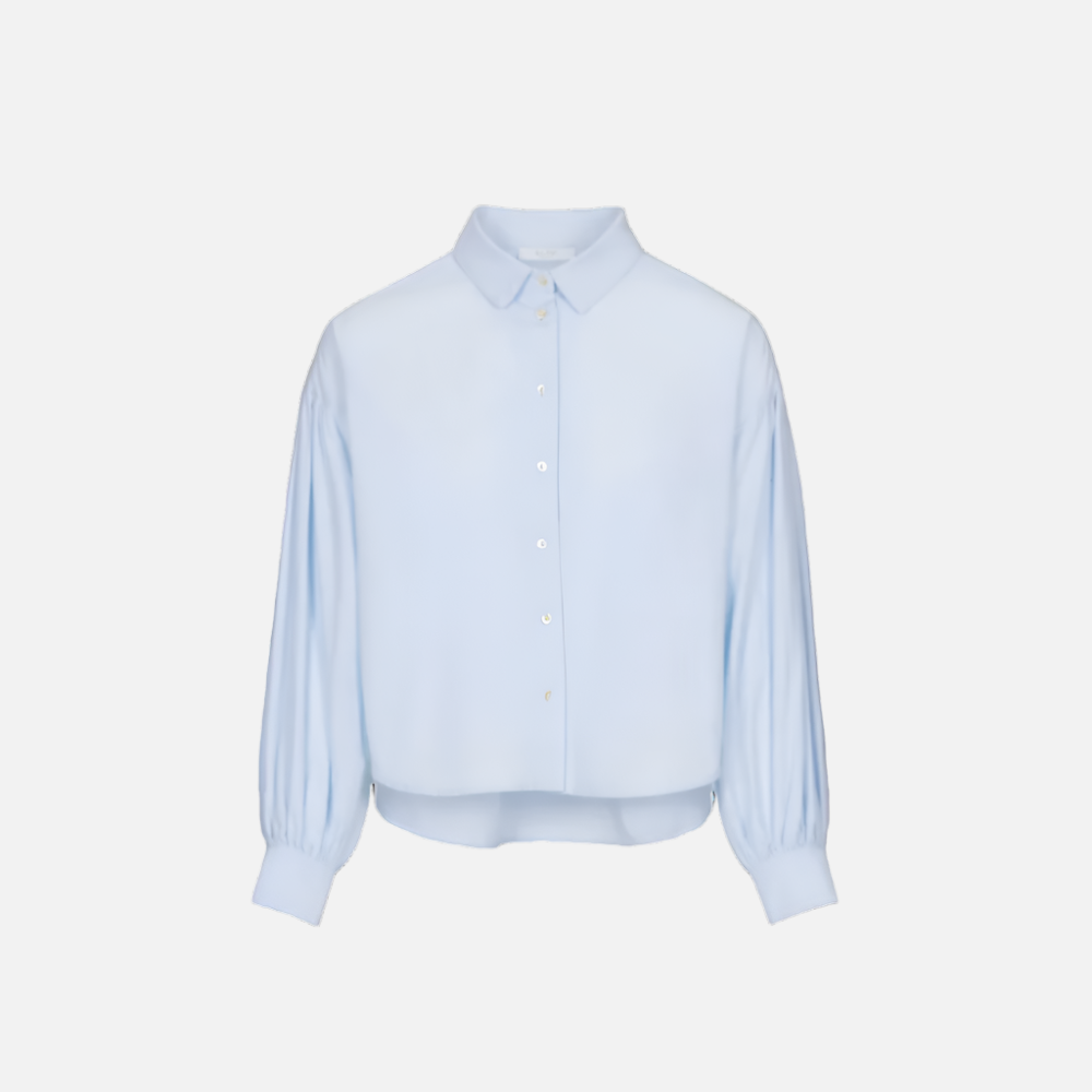Sarah Short Chambray Blouse Light Blue