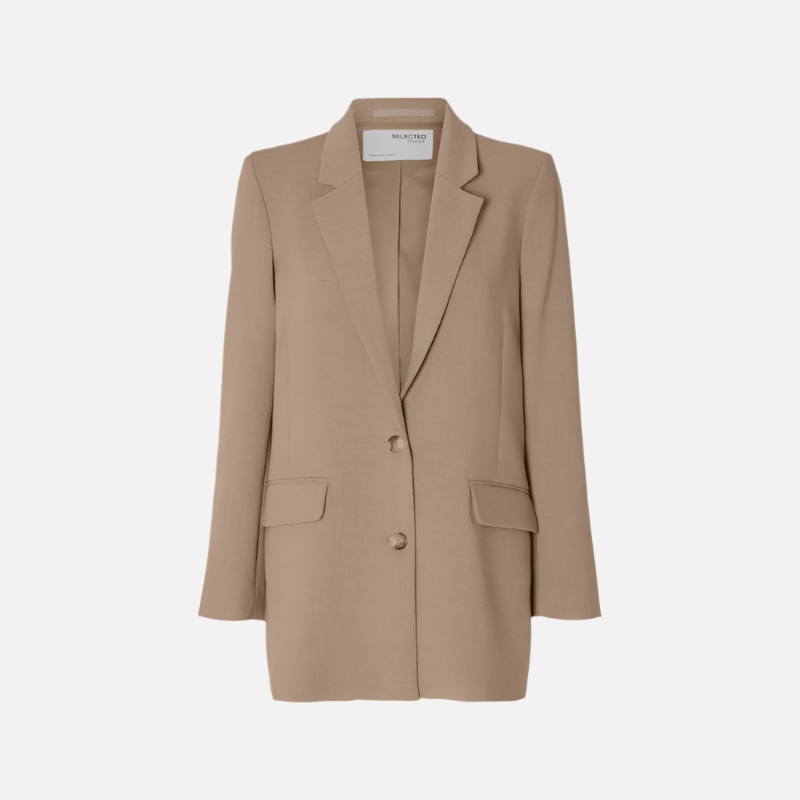 SLFRITA LS RELAXED BLAZER CAMEL MEL NOOS