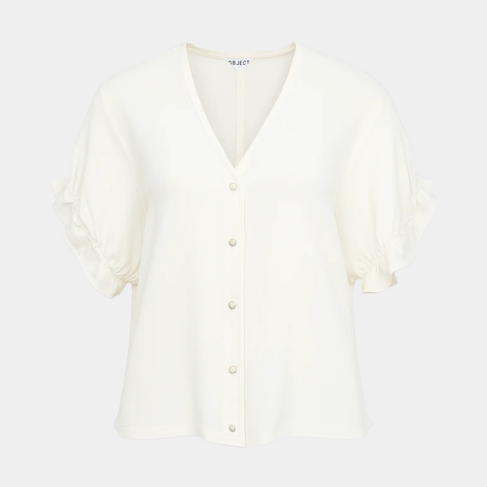 OBJFRAME 2/4 V-NECK RE TOP NOOS