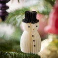 Load image into Gallery viewer, Honeycomb Snowmen H9/12cm Off White S/2pcs