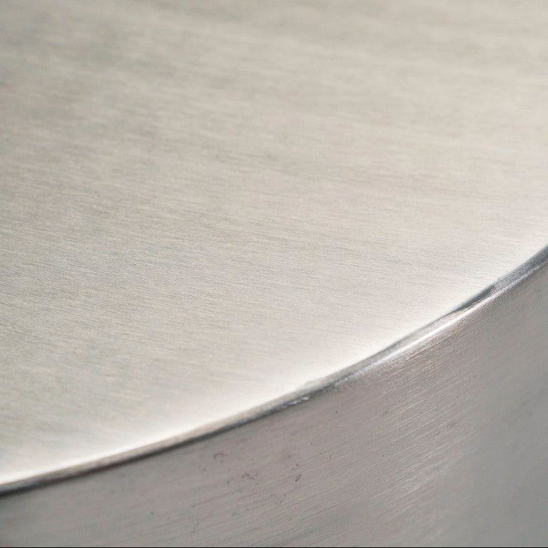 Side table, Step, Brushed silver