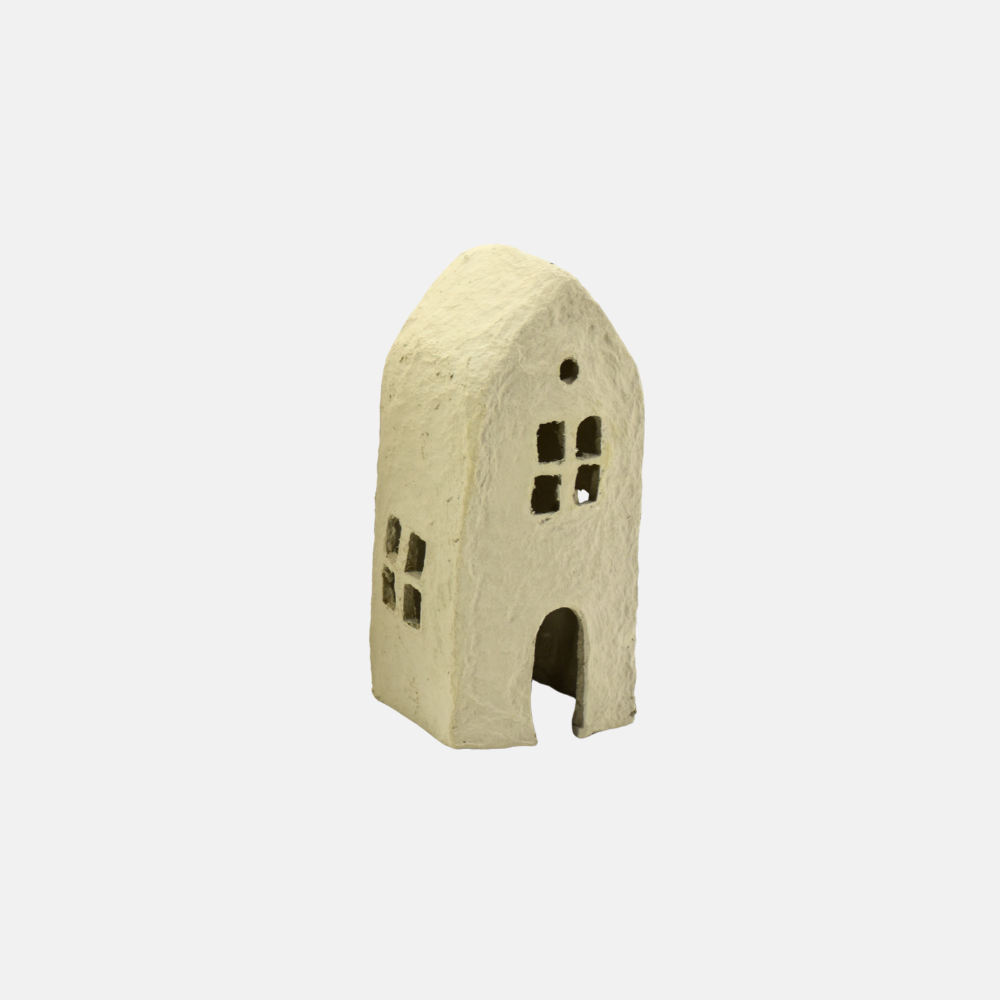 Eco Huisje Cotton-maché GREIGE 15cm