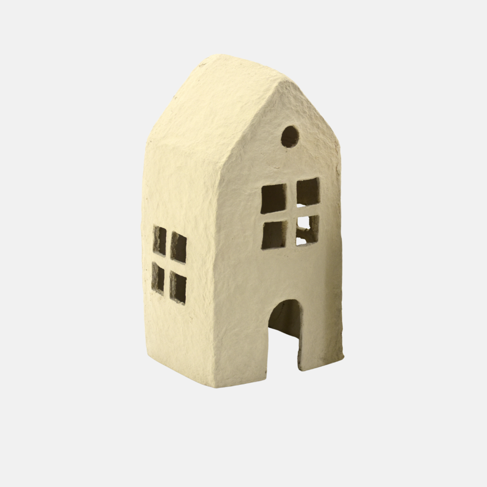 Eco Huisje Cotton-maché GREIGE 20cm
