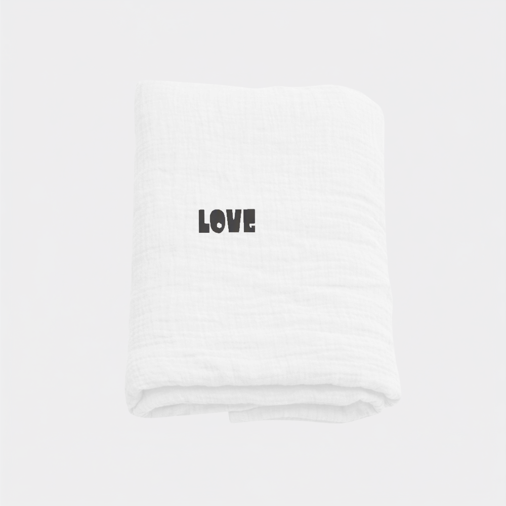 Cozy Cover 2.0 White Bold LOVE Zwart