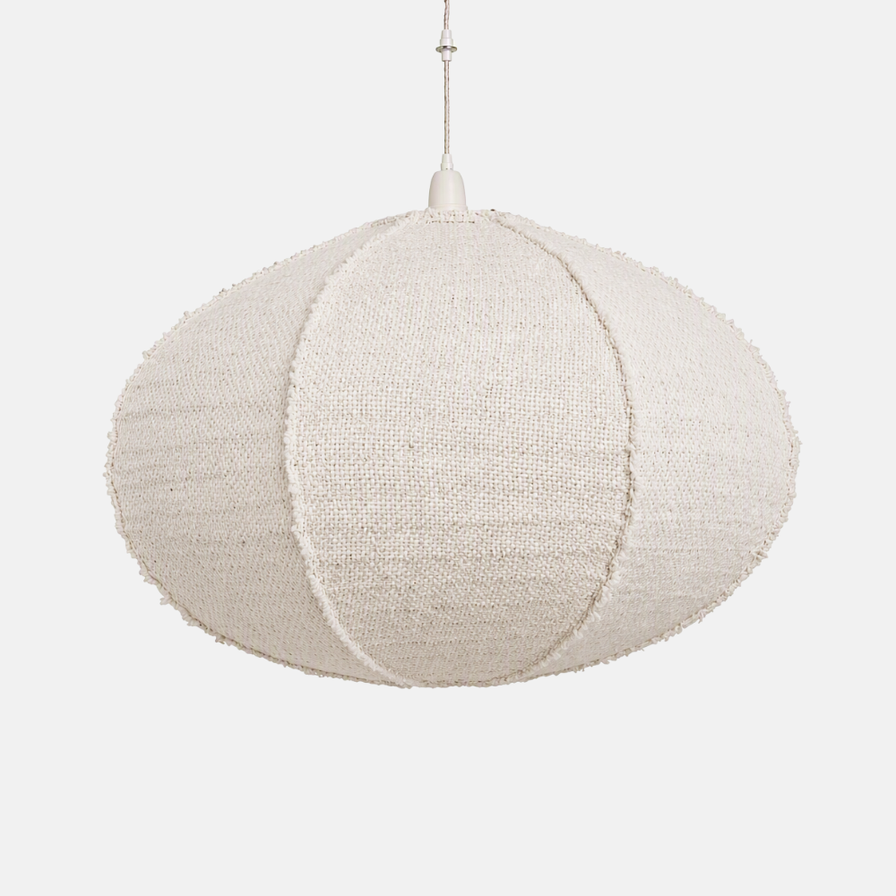 Linnen hanglamp UFO Raw White