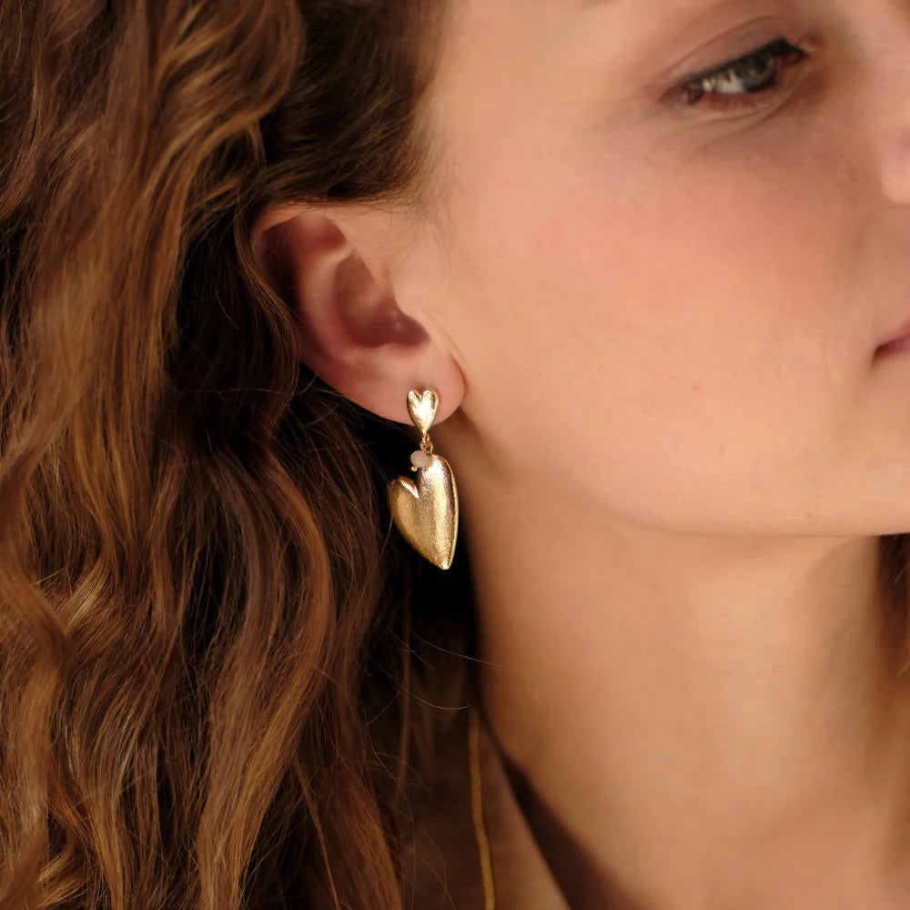 Trueheart Rose Quartz Earrings GP