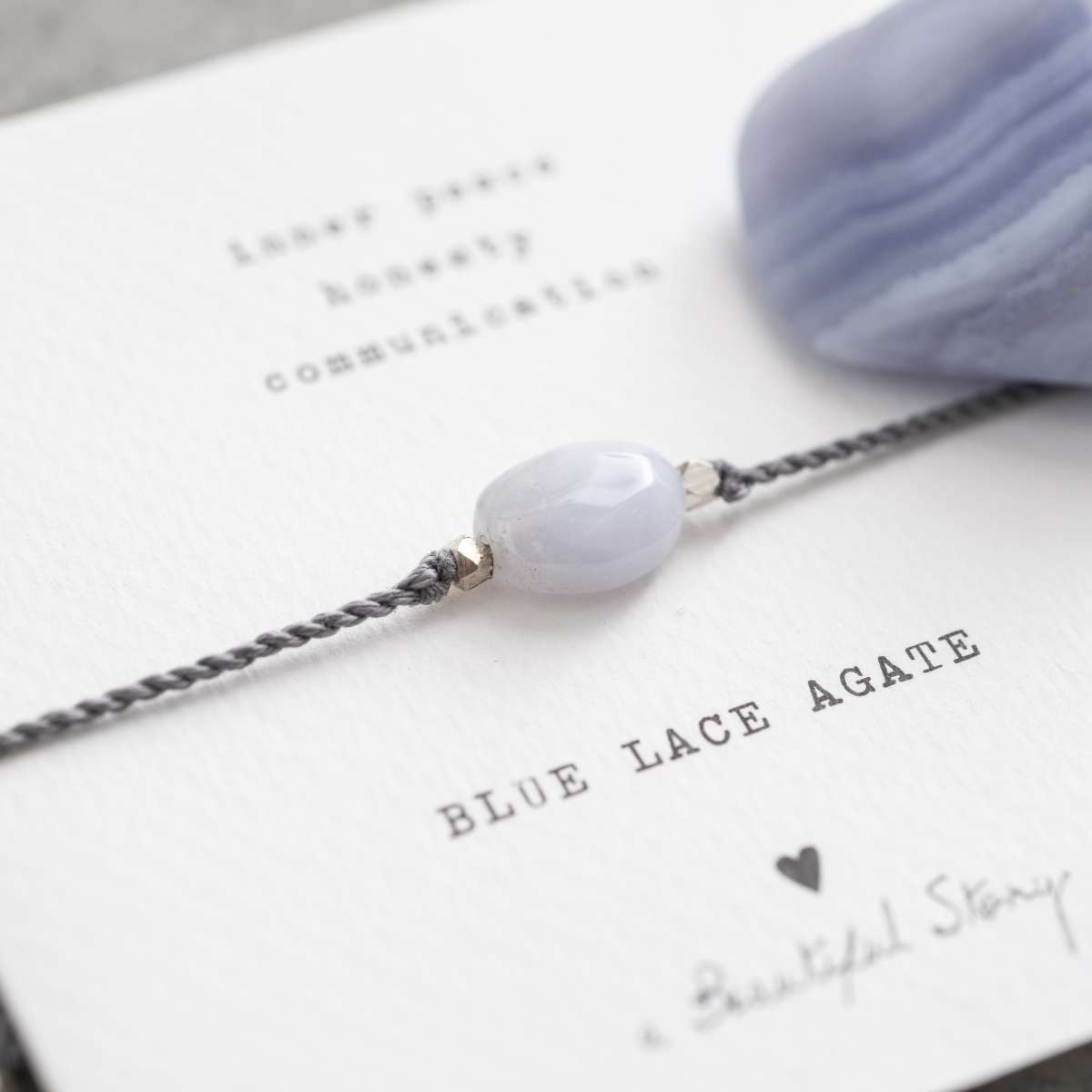 GEMSTONE CARD BLUE LACE AGATE