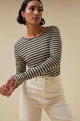 Afbeelding laden in Galerijviewer, Basic LS Stripe Top | Chalk