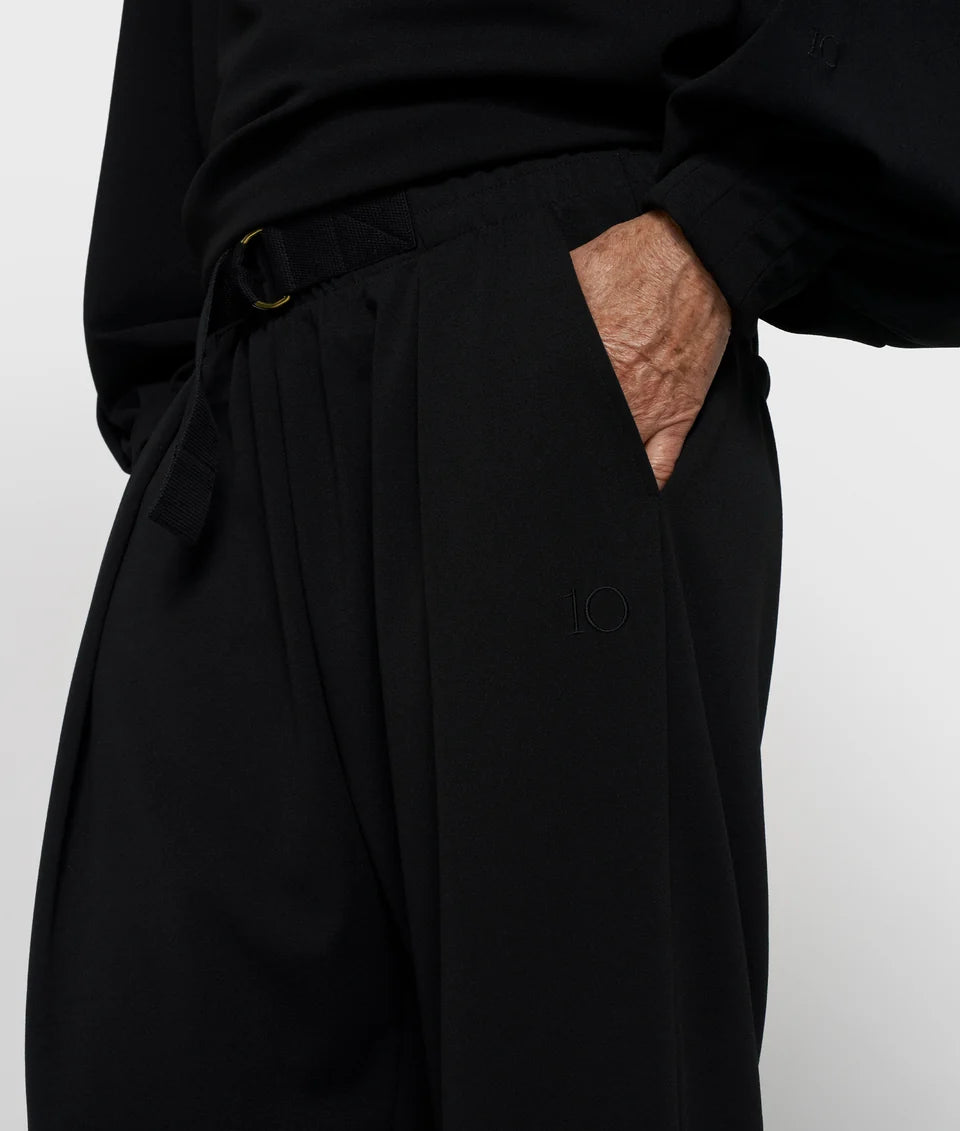 belted pants crepe