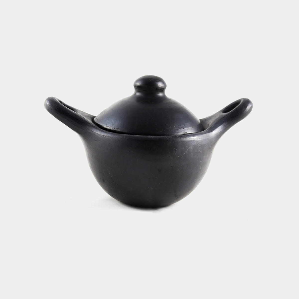 Black Pottery Sauskom Met Deksel en Lepel