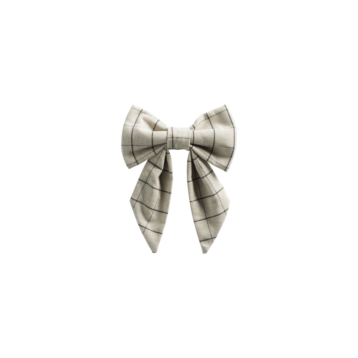 Kerststrik linen met ruit van gerecycled katoen, 17 x 10 cm - Tine K Home