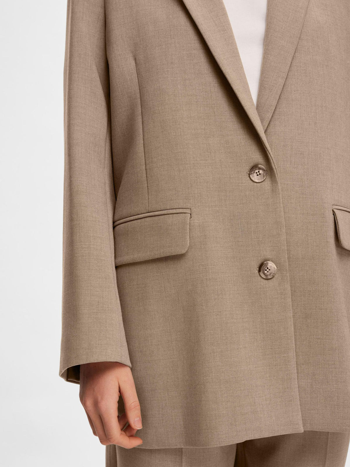 SLFRITA LS RELAXED BLAZER CAMEL MEL NOOS