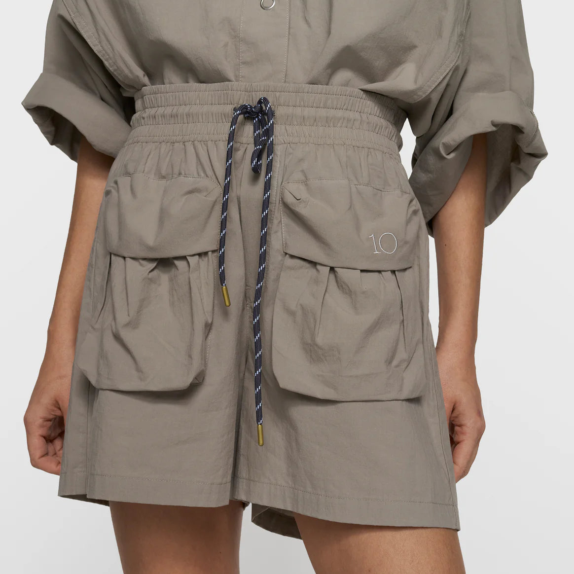crinkle utility shorts