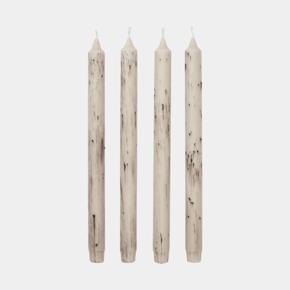 Dinerkaarsen Mura light beige, set van 4, Ø 2 x 30 cm - Ferm Living