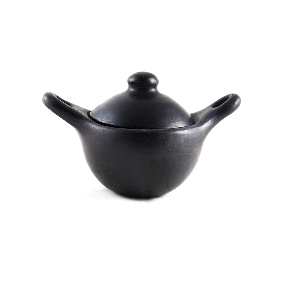 Black Pottery Sauskom Met Deksel en Lepel | CH16.3