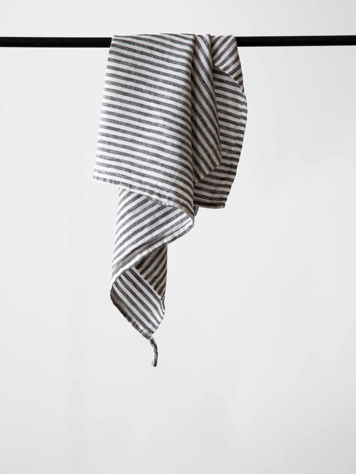 Kitchen towel linen - grey/white
